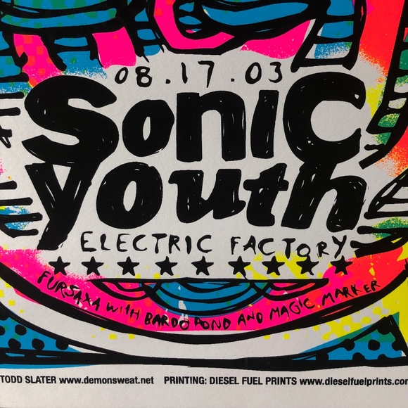 Todd Slater Poster Sonic Youth at Electric Factory - Picture 4 of 5